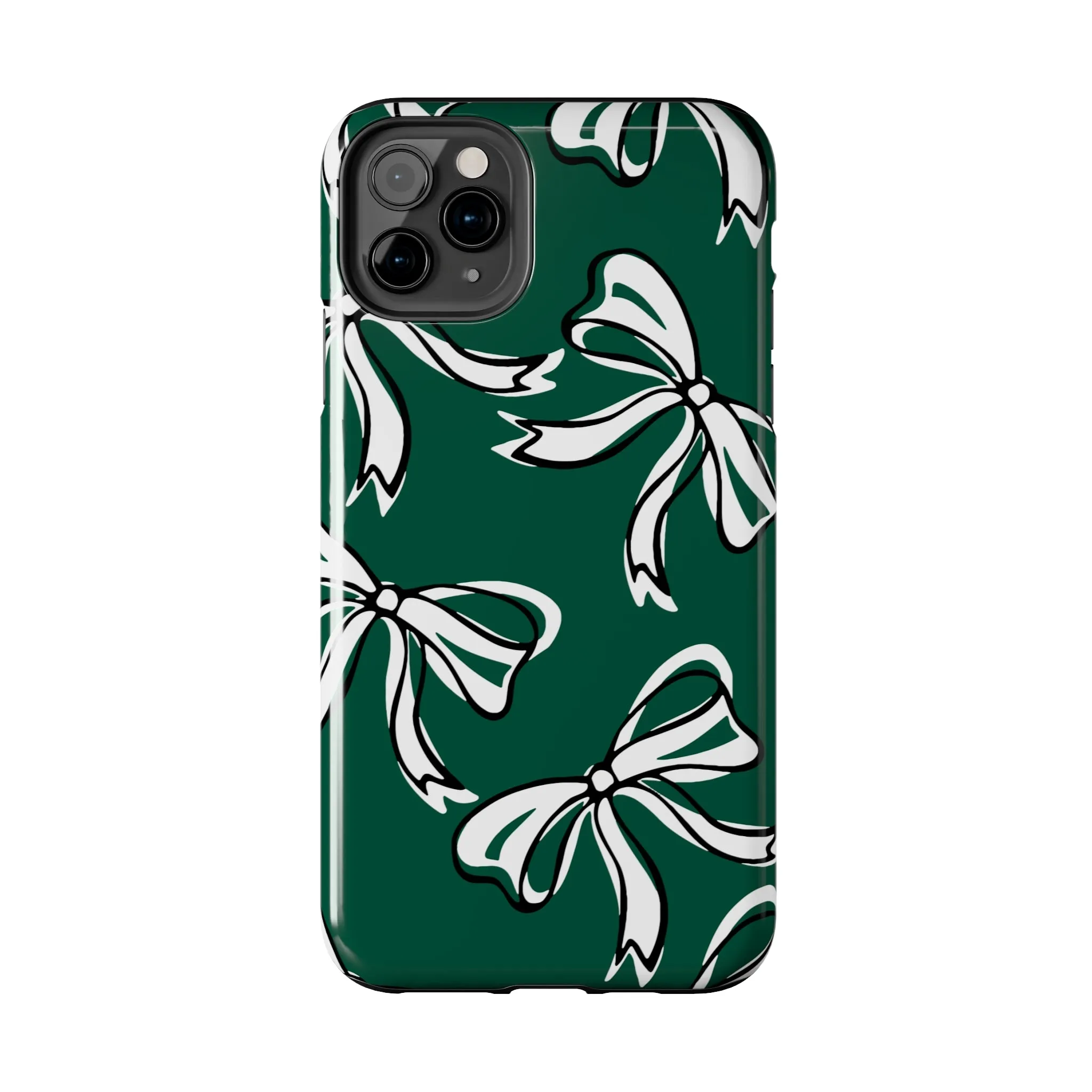 Trendy Bow Phone Case, Bed Party Bow Iphone case, Bow Phone Case, - Michigan State, Spartans, BING, green and white