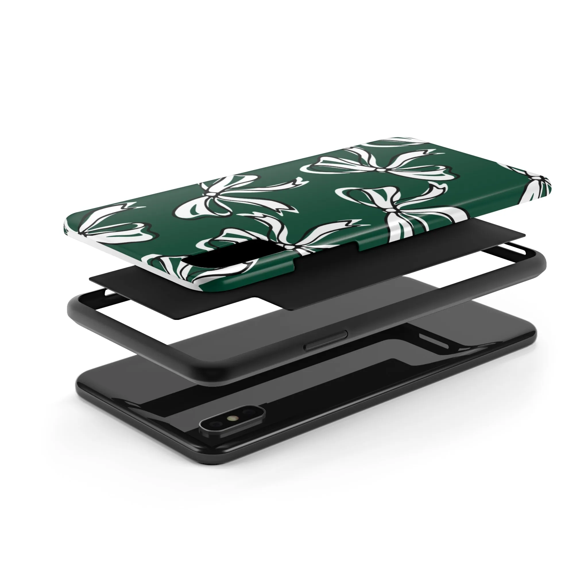 Trendy Bow Phone Case, Bed Party Bow Iphone case, Bow Phone Case, - Michigan State, Spartans, BING, green and white