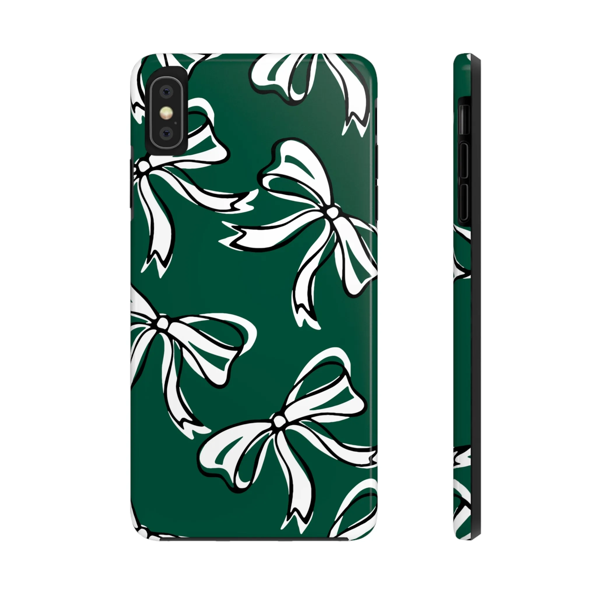 Trendy Bow Phone Case, Bed Party Bow Iphone case, Bow Phone Case, - Michigan State, Spartans, BING, green and white