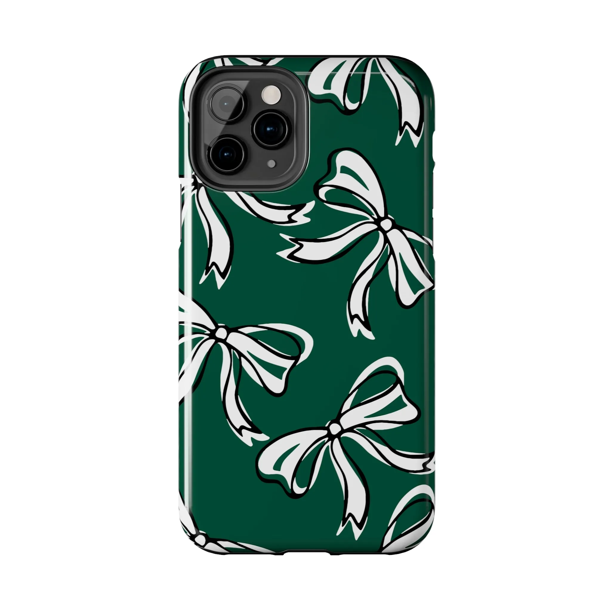 Trendy Bow Phone Case, Bed Party Bow Iphone case, Bow Phone Case, - Michigan State, Spartans, BING, green and white