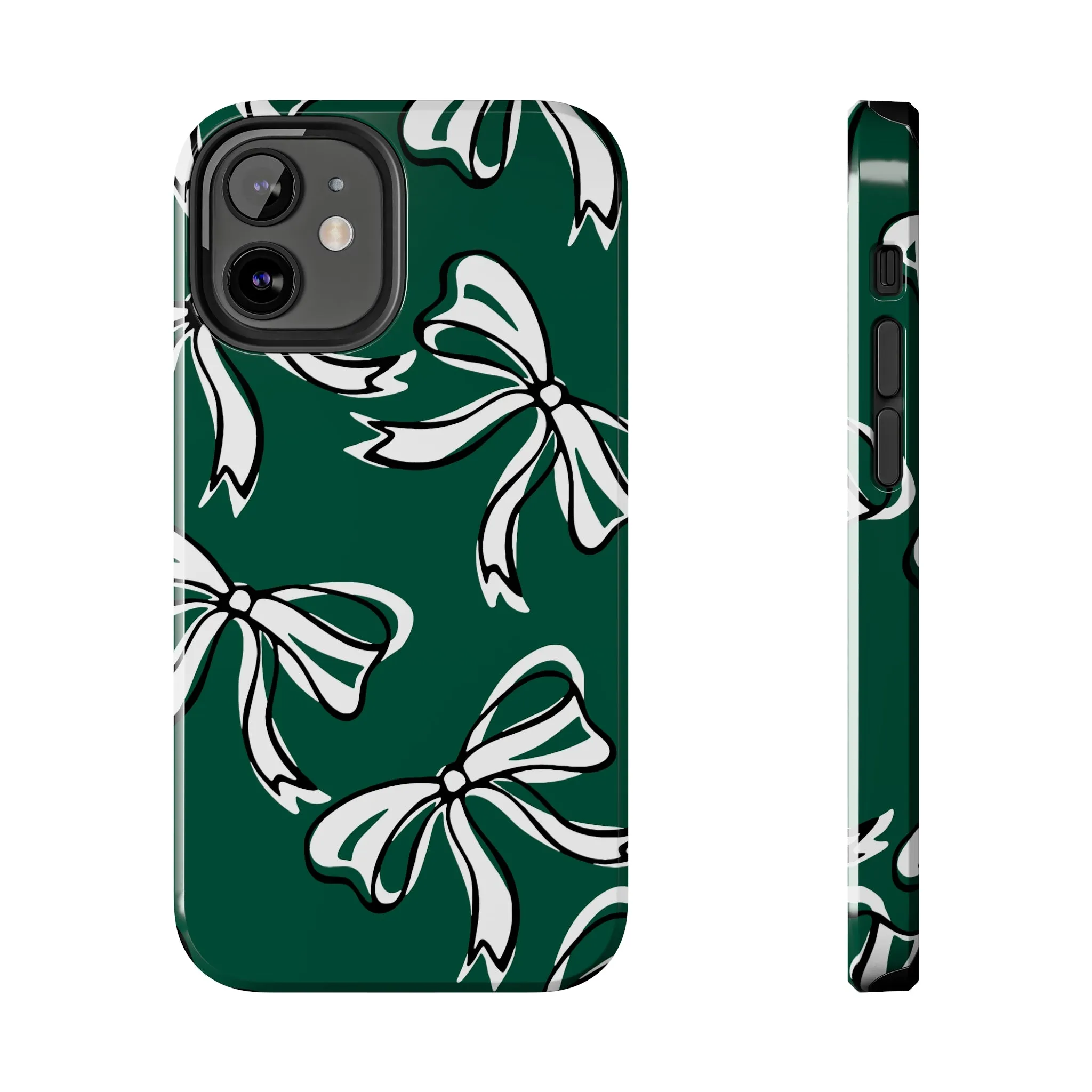 Trendy Bow Phone Case, Bed Party Bow Iphone case, Bow Phone Case, - Michigan State, Spartans, BING, green and white