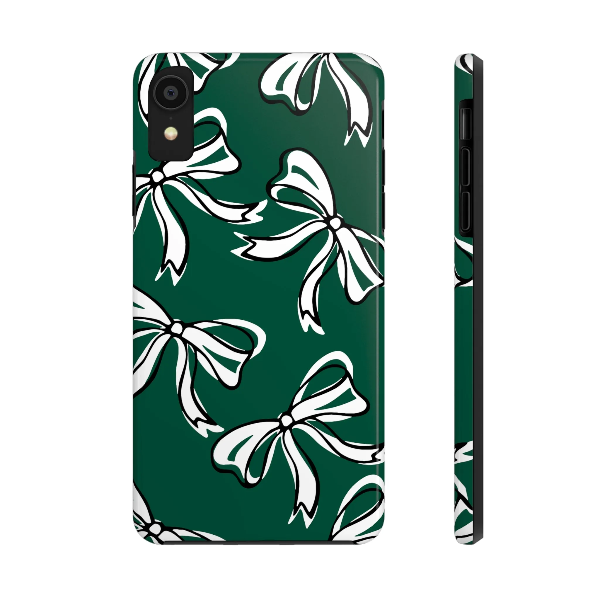 Trendy Bow Phone Case, Bed Party Bow Iphone case, Bow Phone Case, - Michigan State, Spartans, BING, green and white