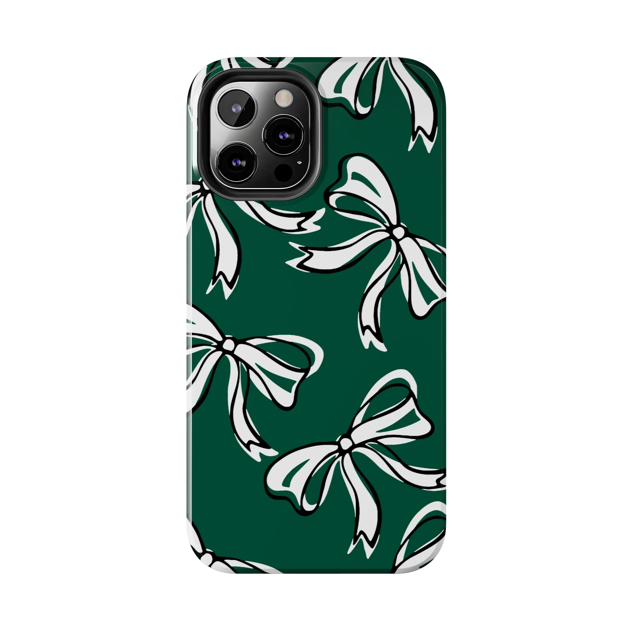 Trendy Bow Phone Case, Bed Party Bow Iphone case, Bow Phone Case, - Michigan State, Spartans, BING, green and white