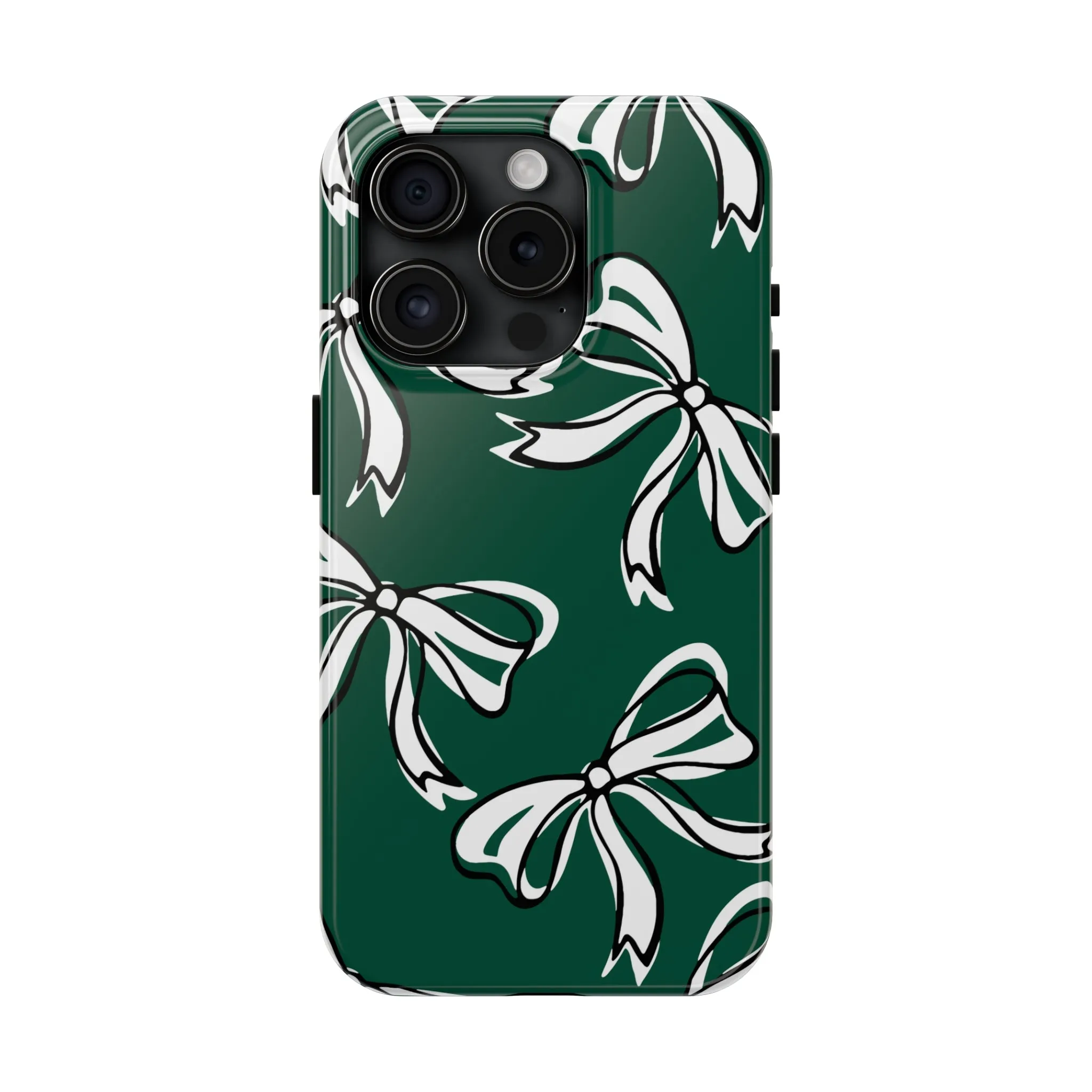 Trendy Bow Phone Case, Bed Party Bow Iphone case, Bow Phone Case, - Michigan State, Spartans, BING, green and white