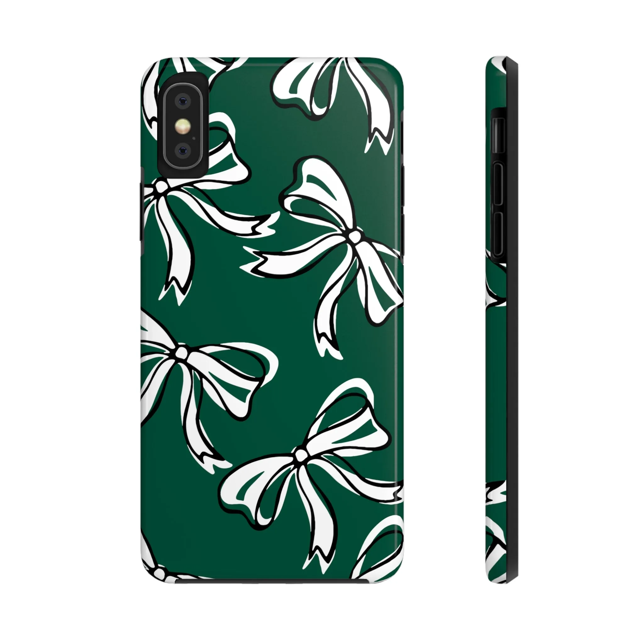 Trendy Bow Phone Case, Bed Party Bow Iphone case, Bow Phone Case, - Michigan State, Spartans, BING, green and white