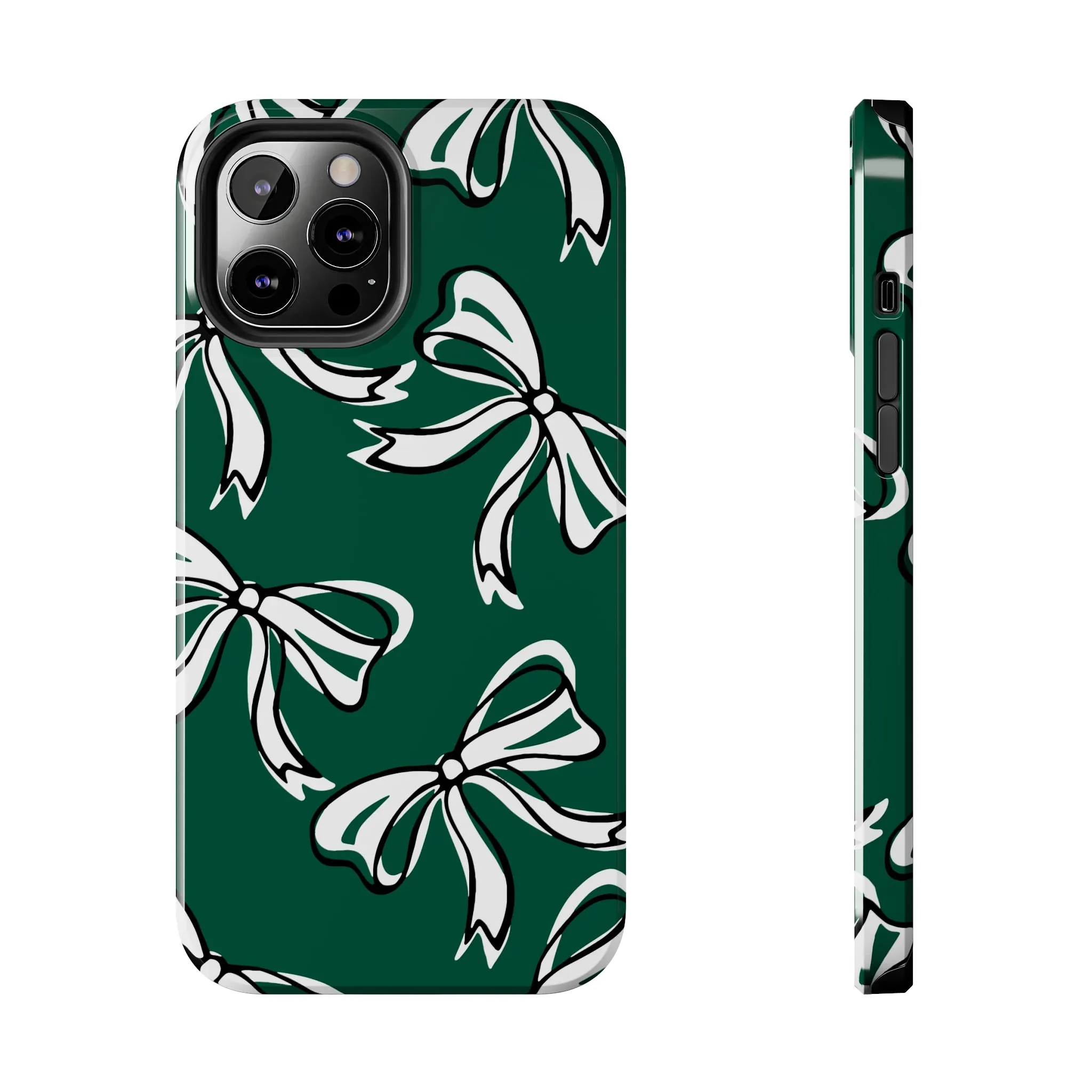 Trendy Bow Phone Case, Bed Party Bow Iphone case, Bow Phone Case, - Michigan State, Spartans, BING, green and white