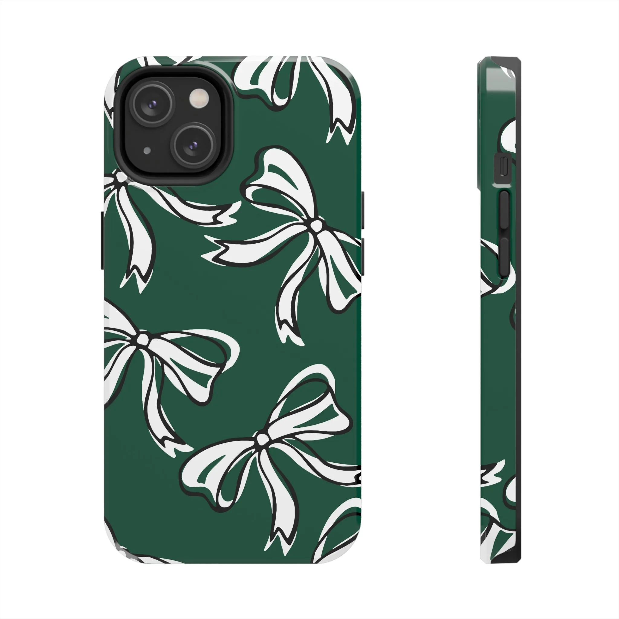 Trendy Bow Phone Case, Bed Party Bow Iphone case, Bow Phone Case, - Michigan State, Spartans, BING, green and white