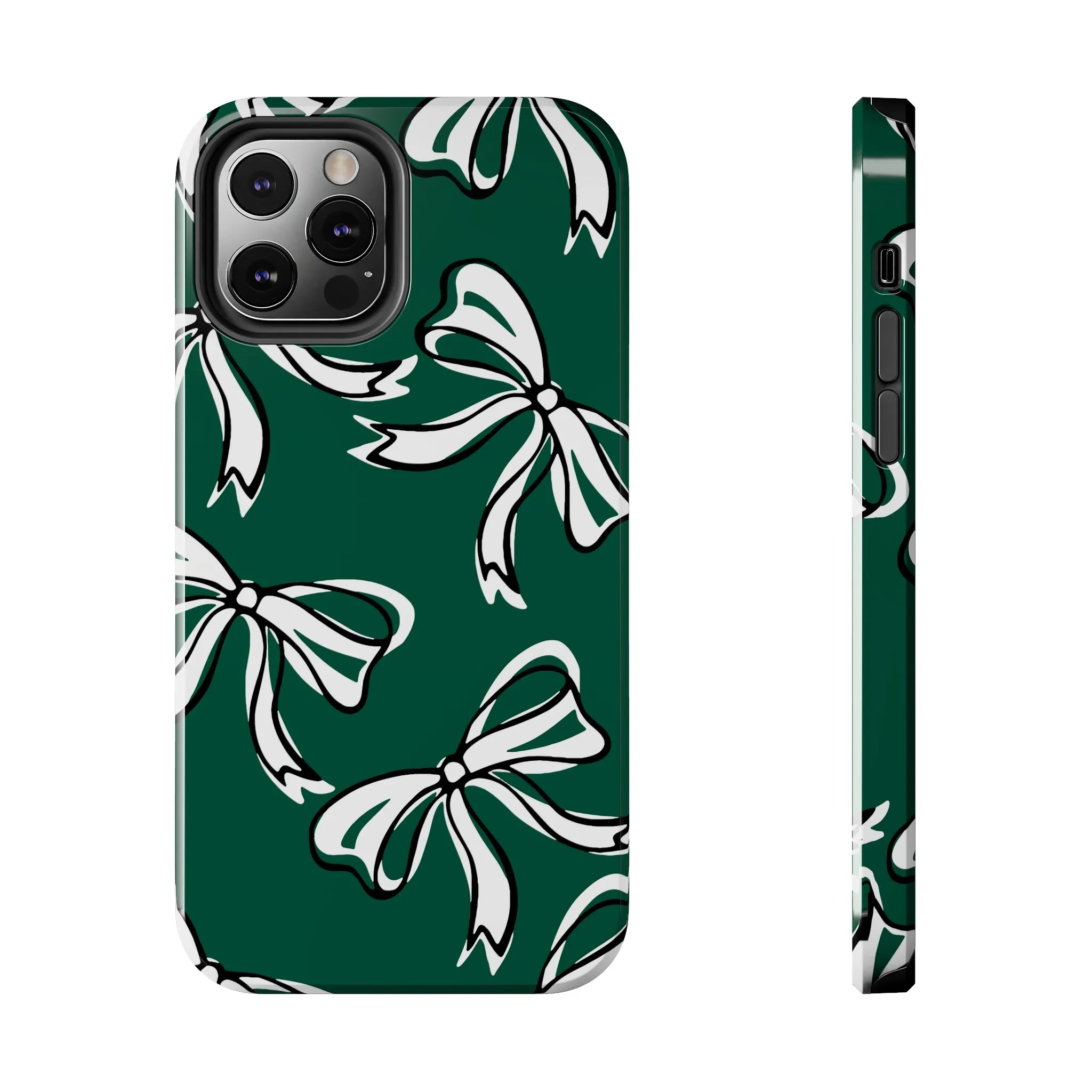 Trendy Bow Phone Case, Bed Party Bow Iphone case, Bow Phone Case, - Michigan State, Spartans, BING, green and white