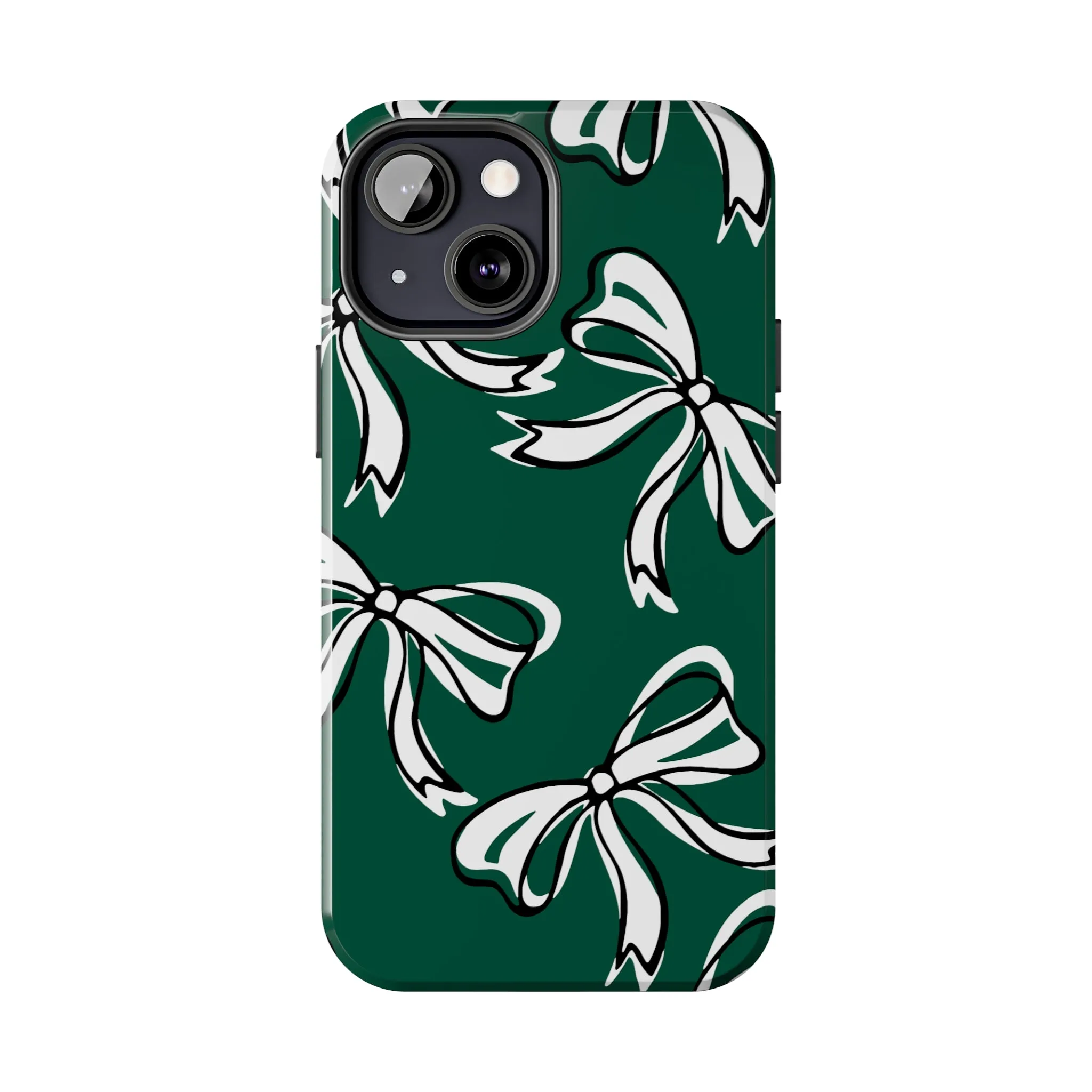 Trendy Bow Phone Case, Bed Party Bow Iphone case, Bow Phone Case, - Michigan State, Spartans, BING, green and white