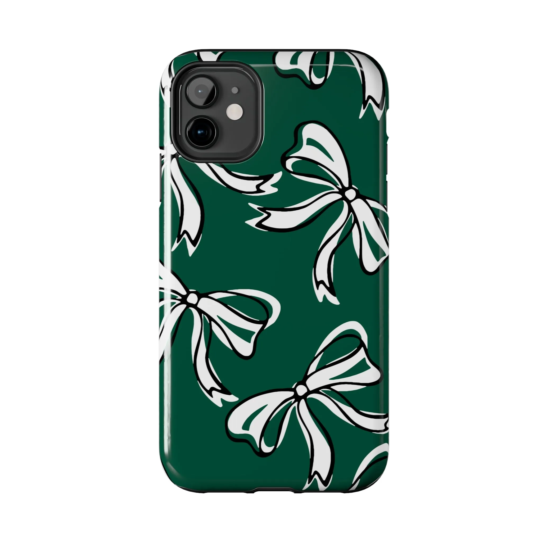 Trendy Bow Phone Case, Bed Party Bow Iphone case, Bow Phone Case, - Michigan State, Spartans, BING, green and white