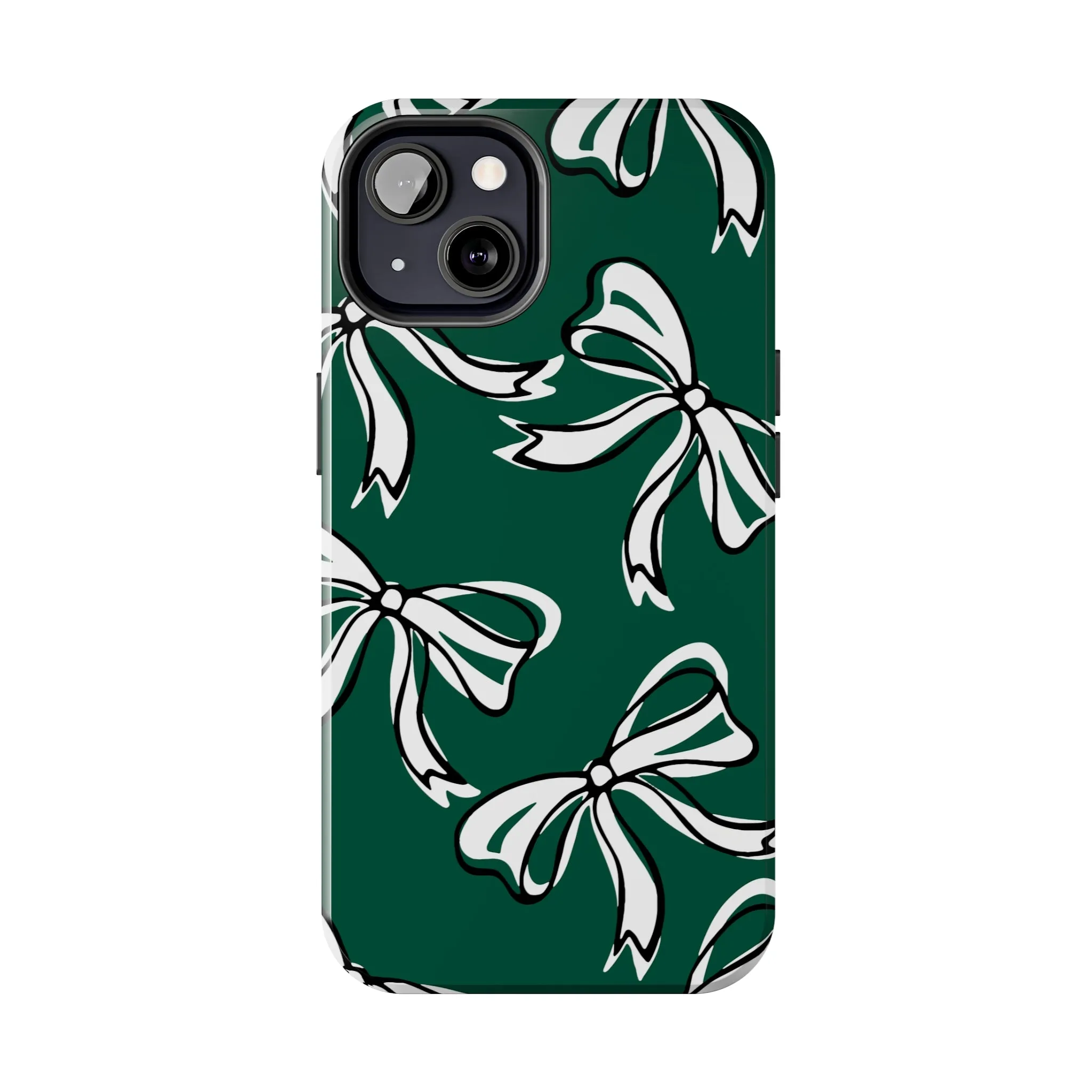 Trendy Bow Phone Case, Bed Party Bow Iphone case, Bow Phone Case, - Michigan State, Spartans, BING, green and white