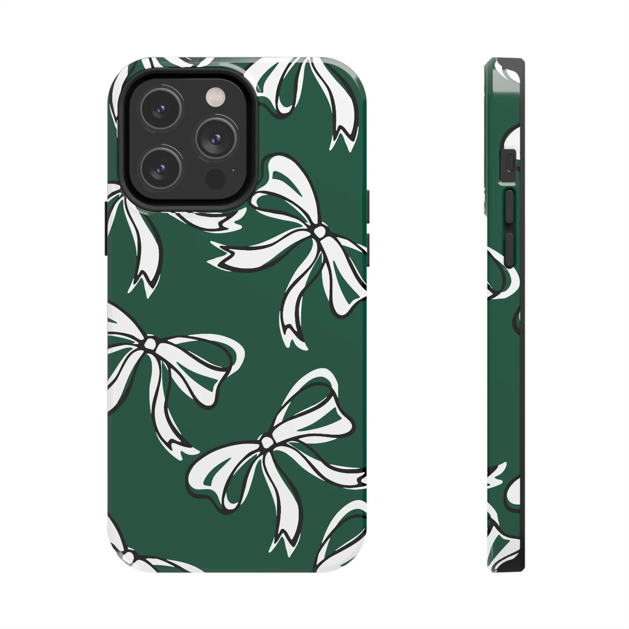 Trendy Bow Phone Case, Bed Party Bow Iphone case, Bow Phone Case, - Michigan State, Spartans, BING, green and white