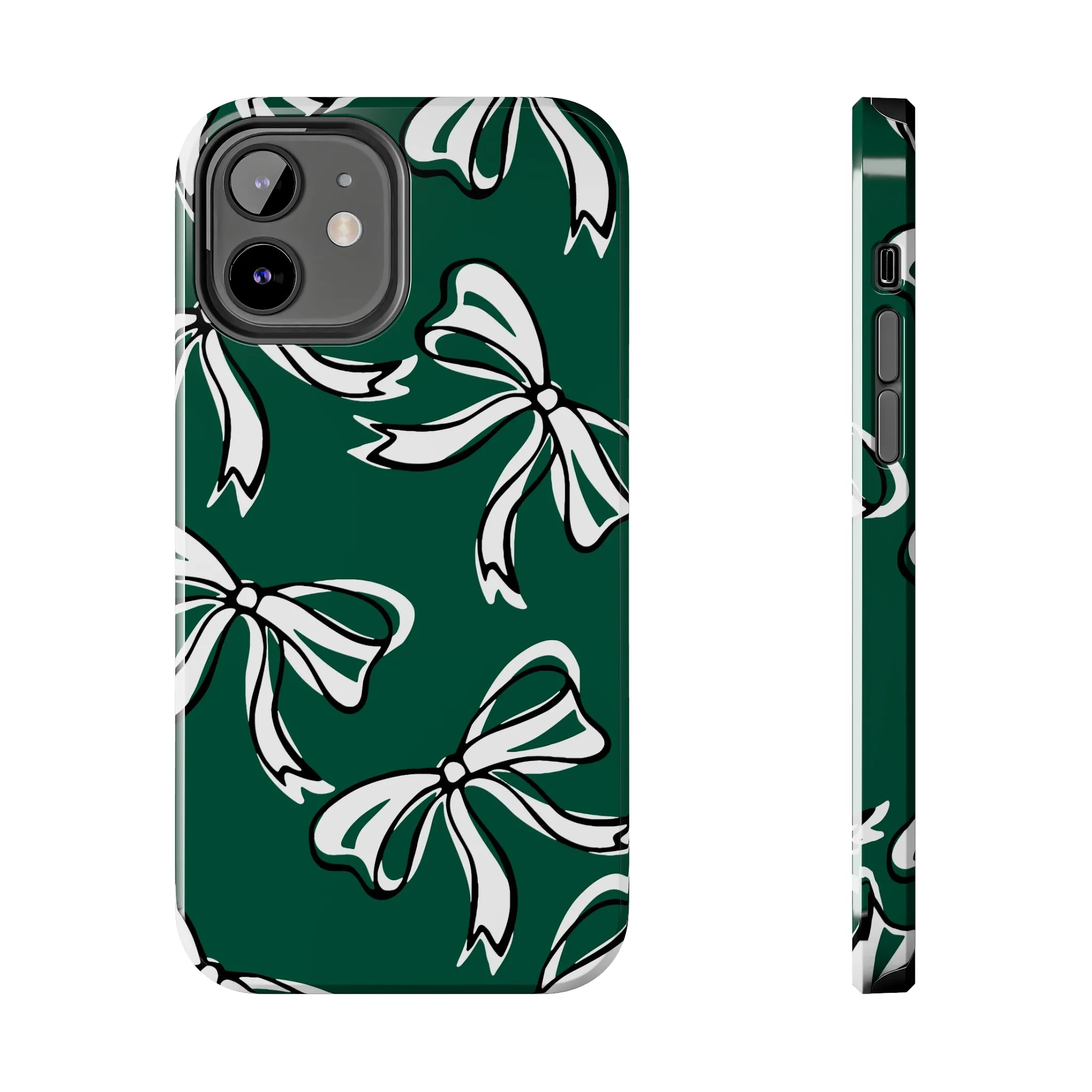 Trendy Bow Phone Case, Bed Party Bow Iphone case, Bow Phone Case, - Michigan State, Spartans, BING, green and white