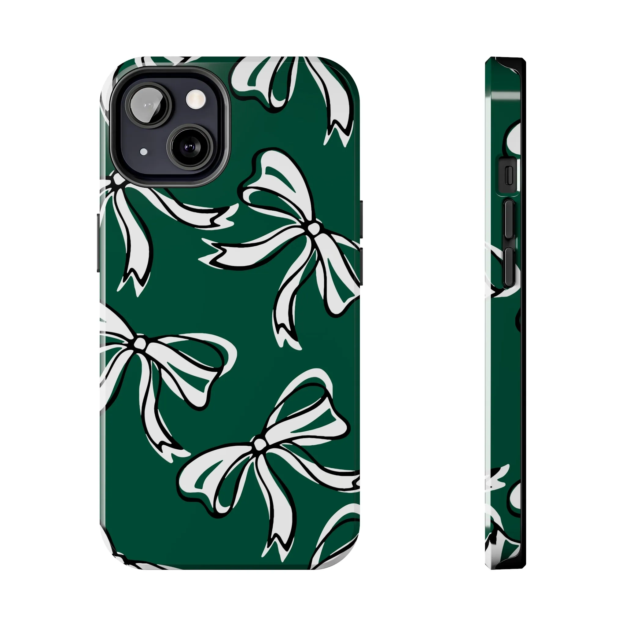 Trendy Bow Phone Case, Bed Party Bow Iphone case, Bow Phone Case, - Michigan State, Spartans, BING, green and white