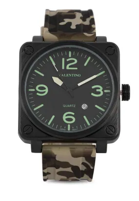 Valentino 20122292-GREEN CAMOU-LUMI INDEX Rubber Strap for Men