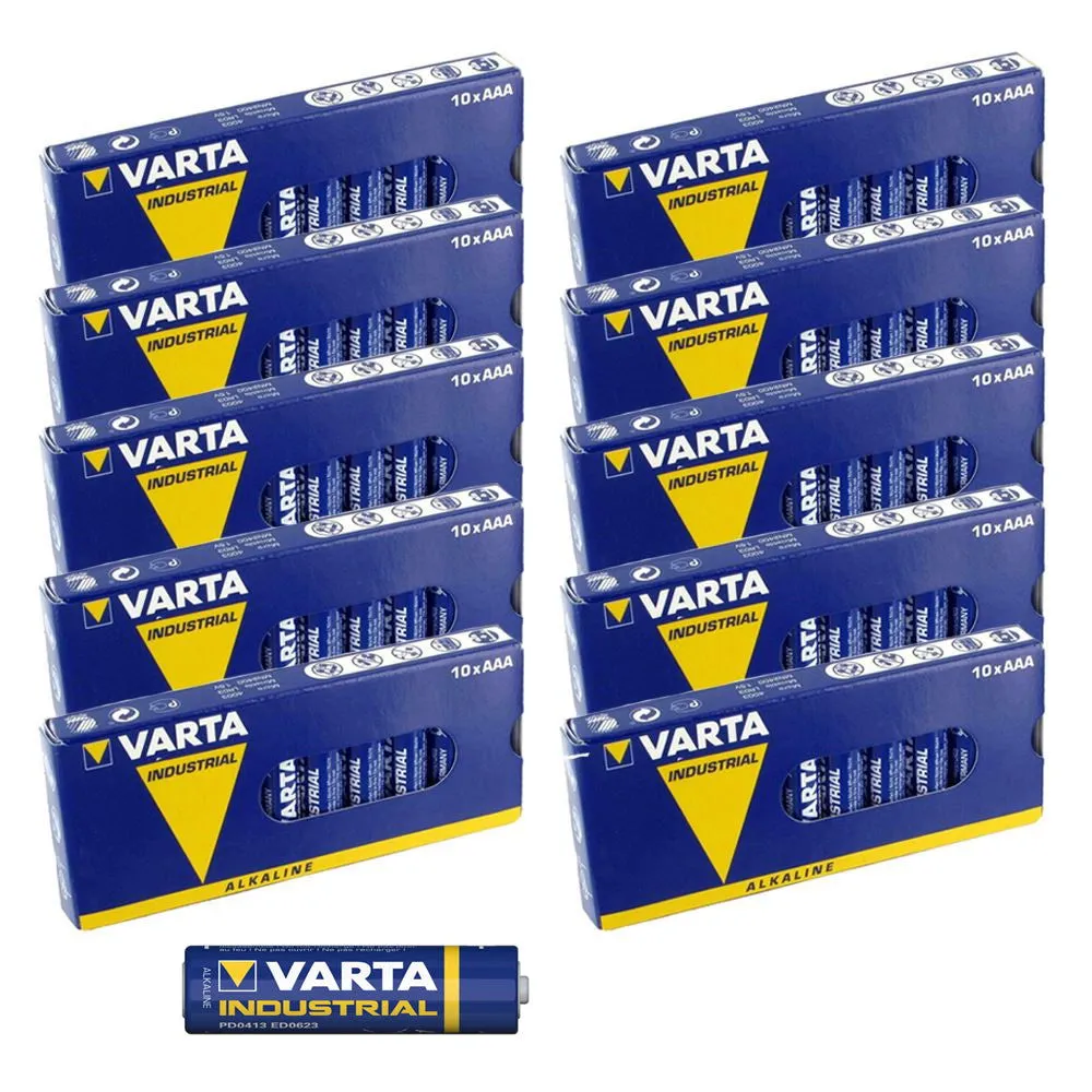 Varta AAA Industrial Alkaline Batteries LR03, 4003 Long Expiry - All Packs