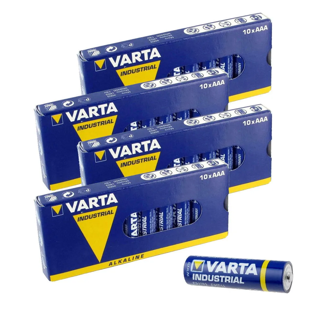 Varta AAA Industrial Alkaline Batteries LR03, 4003 Long Expiry - All Packs