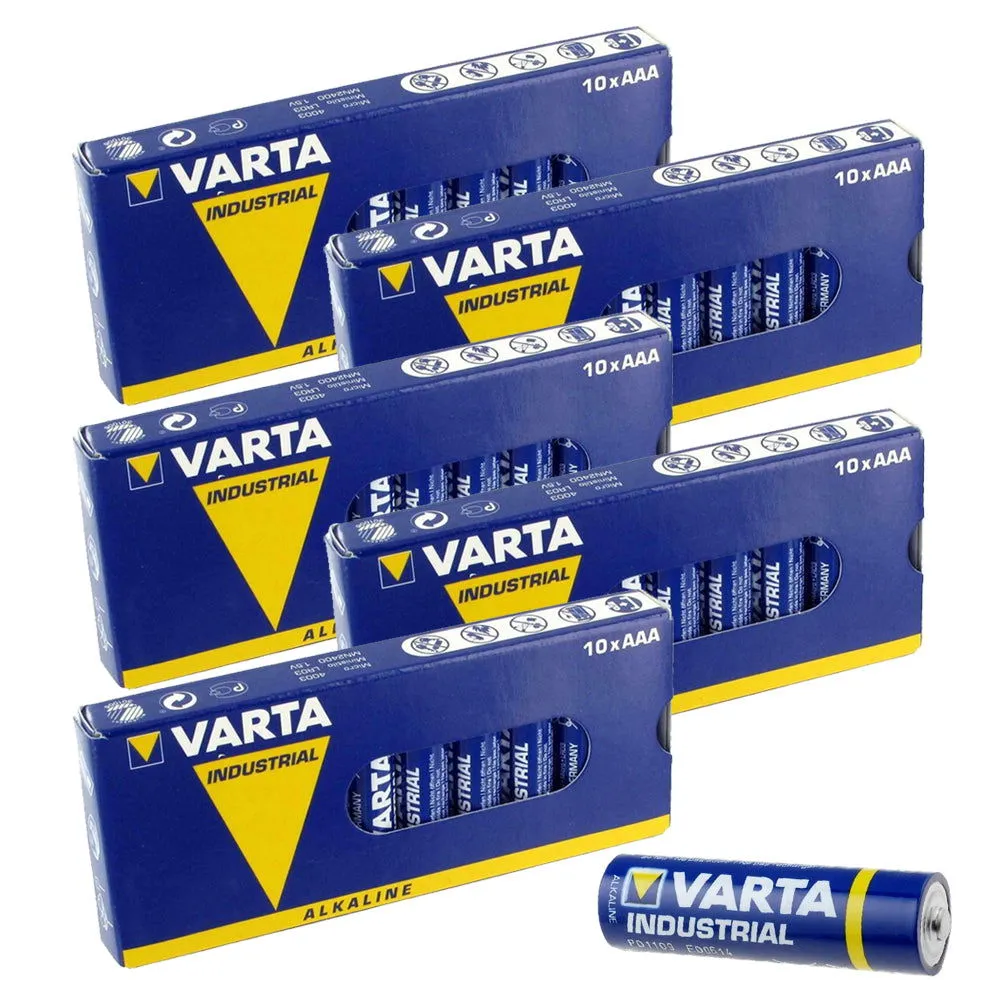 Varta AAA Industrial Alkaline Batteries LR03, 4003 Long Expiry - All Packs