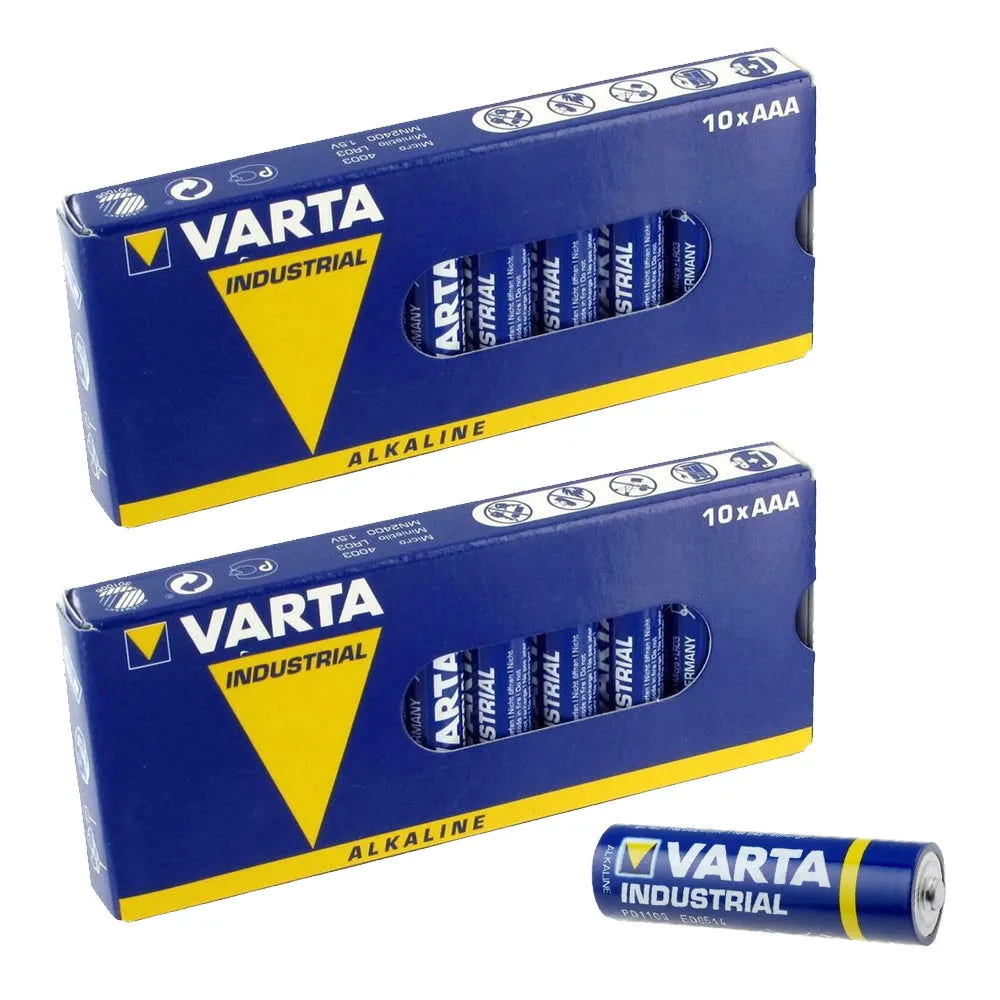 Varta AAA Industrial Alkaline Batteries LR03, 4003 Long Expiry - All Packs