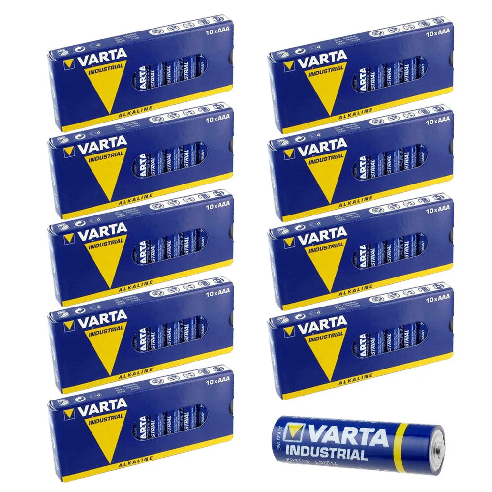 Varta AAA Industrial Alkaline Batteries LR03, 4003 Long Expiry - All Packs