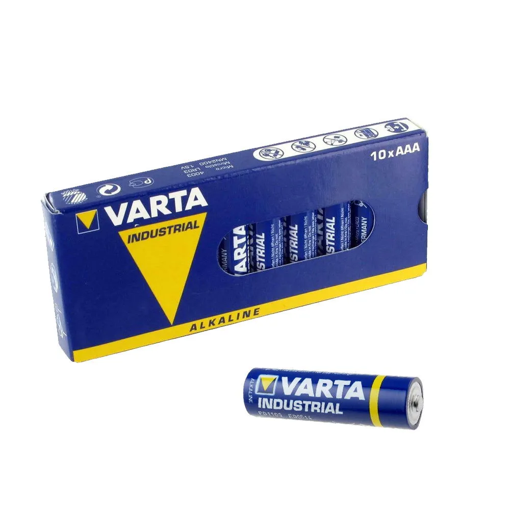 Varta AAA Industrial Alkaline Batteries LR03, 4003 Long Expiry - All Packs