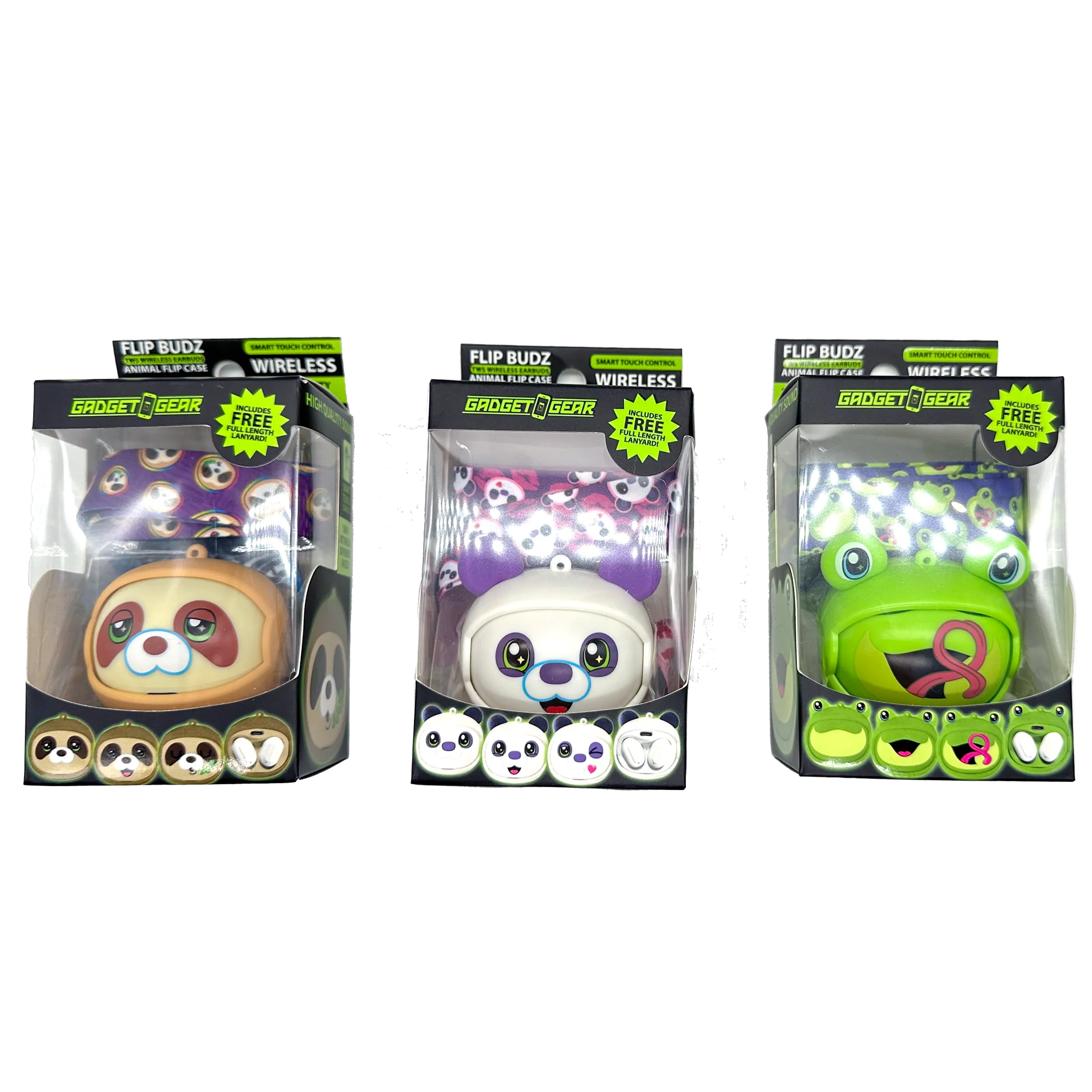 Wireless Earbuds Animal Themed with Case and Lanyard - 6 Pieces Per Retail Ready Display 23561