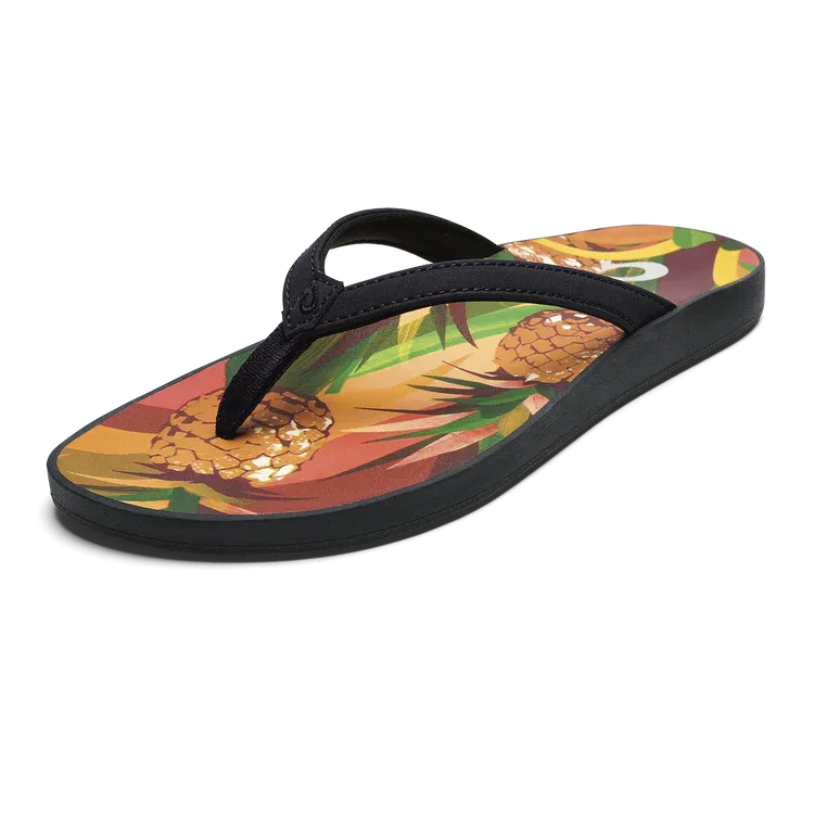 Women's Olukai Puawe Color:  Black / Pineapple