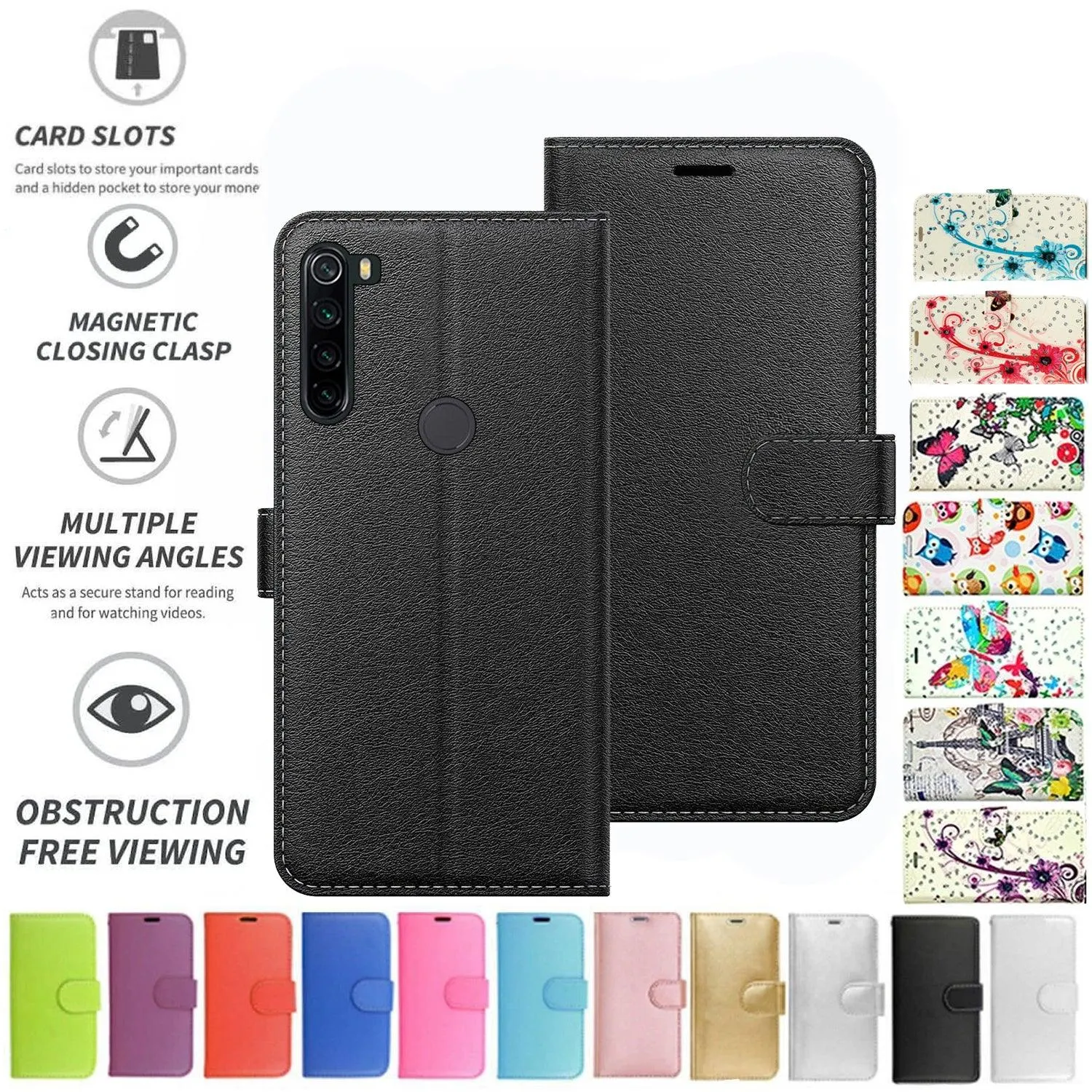 Xiaomi Redmi Note 8 Flip Folio Book Wallet Case