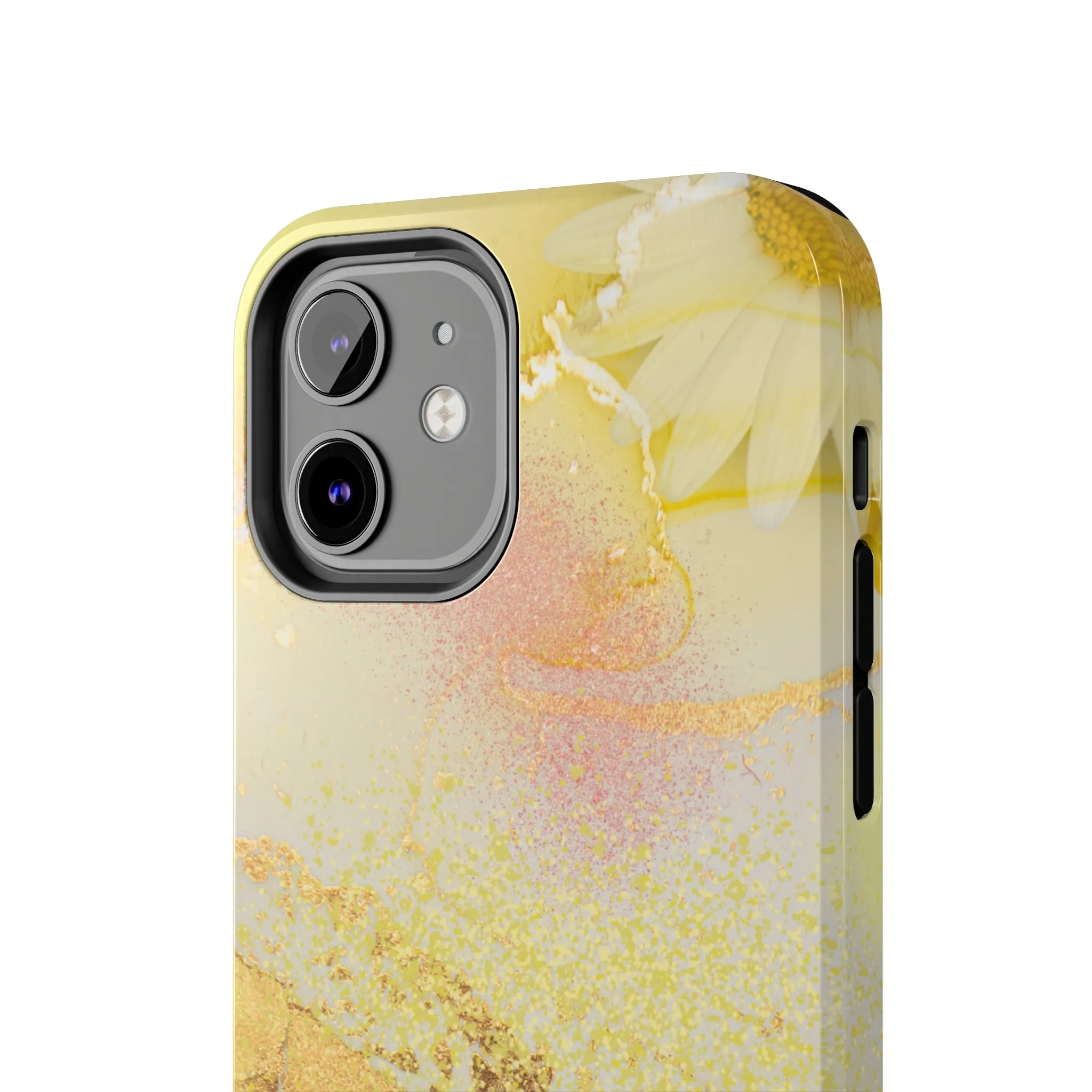 Yellow and Rose Gold Marble design Tough Phone Case compatible with a large variety of iPhone models, Gift, Phone