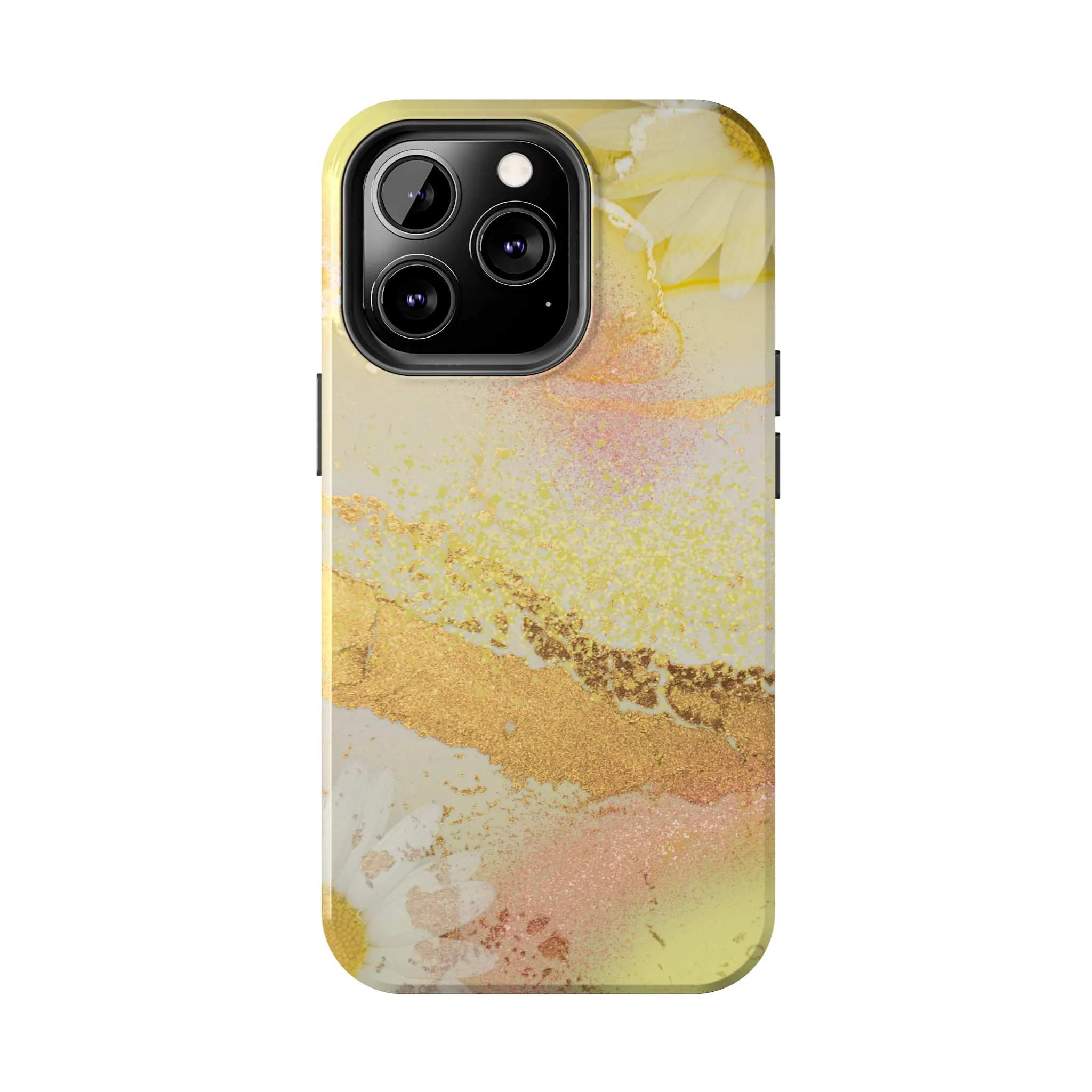 Yellow and Rose Gold Marble design Tough Phone Case compatible with a large variety of iPhone models, Gift, Phone