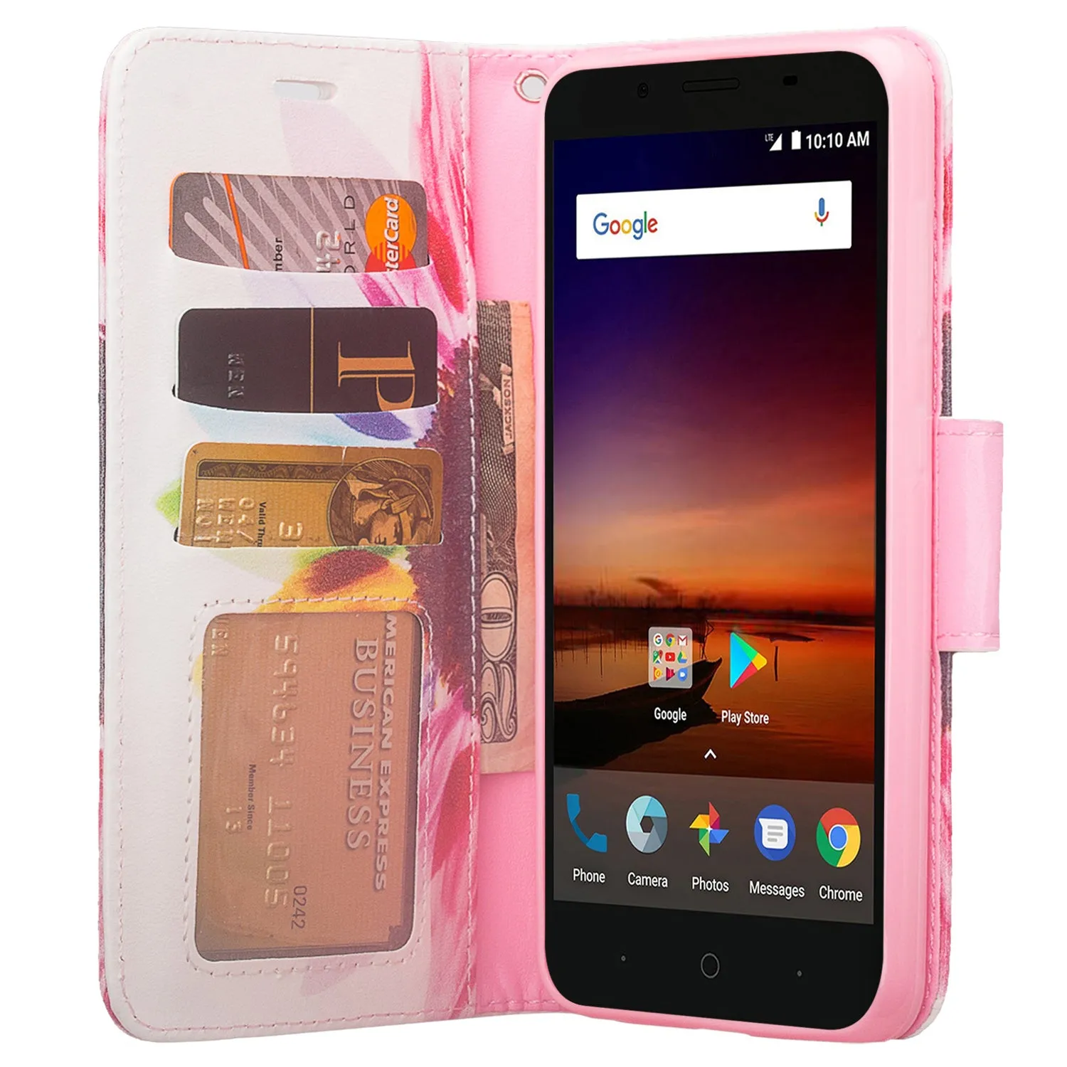 ZTE Blade Force | ZTE N9517 Pu Leather Magnetic Flip Fold[Kickstand] Wrist Strap Wallet Case with ID & Card Slots for ZTE Blade Force - Vivid Sunflower